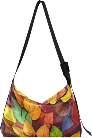 Leaf Fall Colorful Tote Bag for Women Large Hobo Bags Crossbody Bags Women Tote Bag with Adjustable Strap for Girl