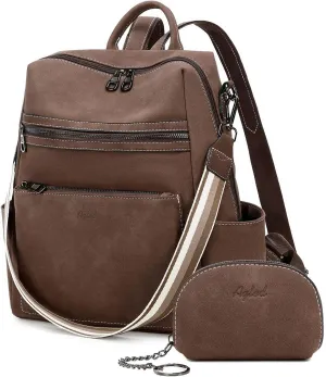 Leather Backpack Purse for Women Designer Ladies Shoulder Bag Fashion Faux Work Travel Handbags