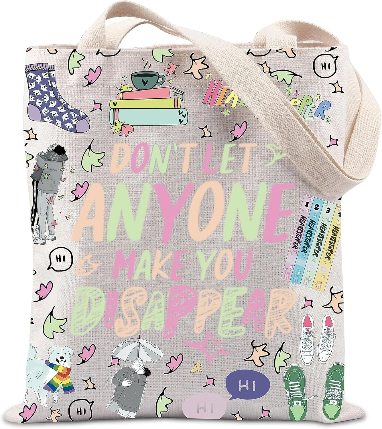 LGBTQ Gift Comics Lover Gift TV Serial Themed Charm Gift Hi Hi Leaves Tote Bag