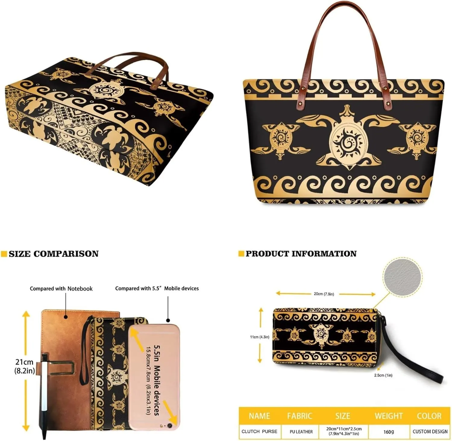 Lightweight Handbag Set of 2,Tote Bag Satchel Purse with Wallet Set for Women,Top Handle Totes for Walking