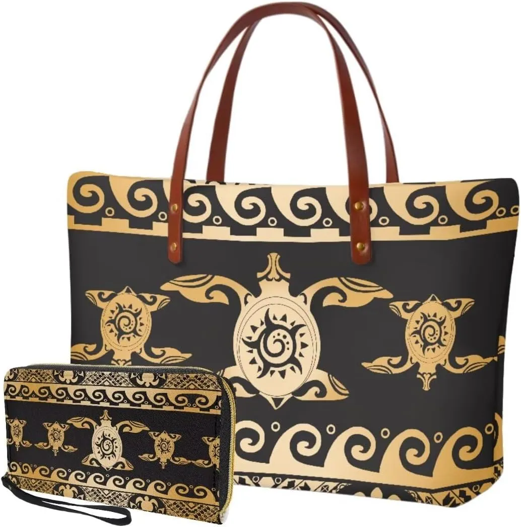 Lightweight Handbag Set of 2,Tote Bag Satchel Purse with Wallet Set for Women,Top Handle Totes for Walking