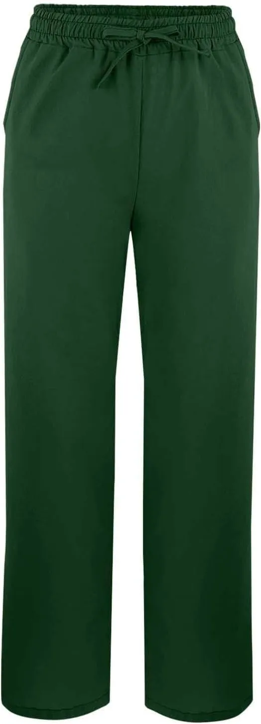 Linen Pants Women Summer Elastic Waist Pants Straight Leg Pants Lounge Beach Trousers with Pockets