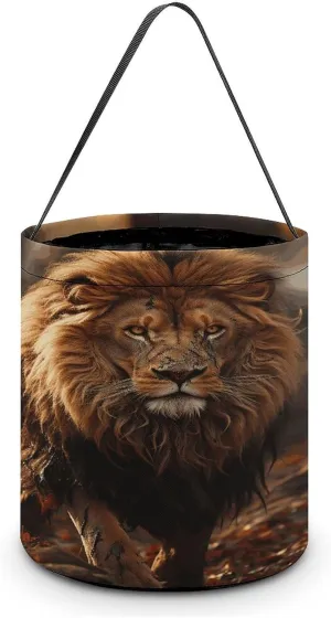 Lion Image Halloween Tote Candy Bag Candy Basket Candy Bucket Gift Bag for Halloween Party