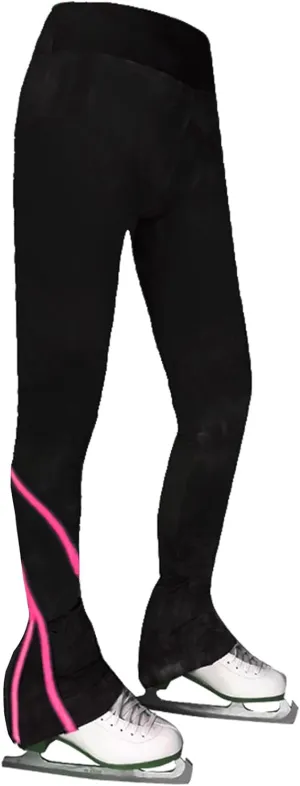 LIUHUO Ice Skating Pants Girls Women's Figure Skating Trousers Black Spin Fleece Breathable Skating Leggings Children