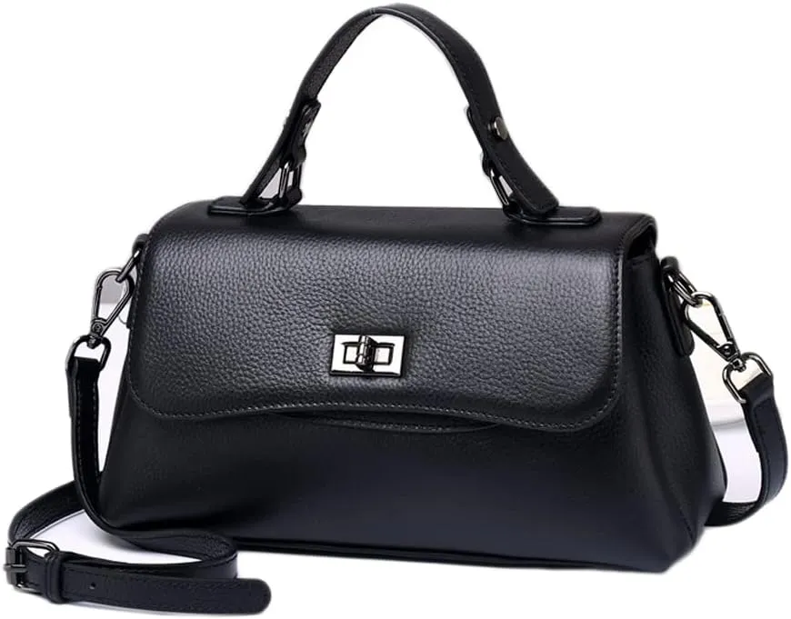 Lock Leather Square Bag Women's Unique Shoulder Bags Tote Bags Top Handle Satchel Handbags