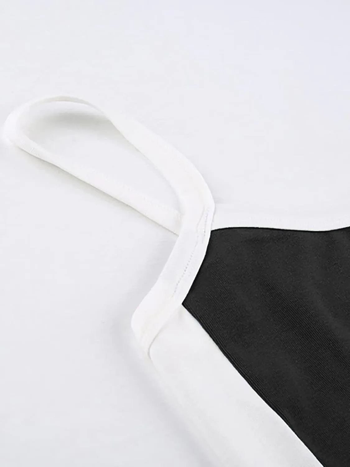 LQI Tank Tops for Women Contrast Trim Cami Tops Y2K Crop Tops Sexy Strap Summer Tops