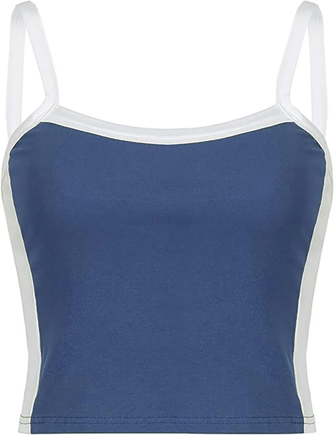 LQI Tank Tops for Women Contrast Trim Cami Tops Y2K Crop Tops Sexy Strap Summer Tops