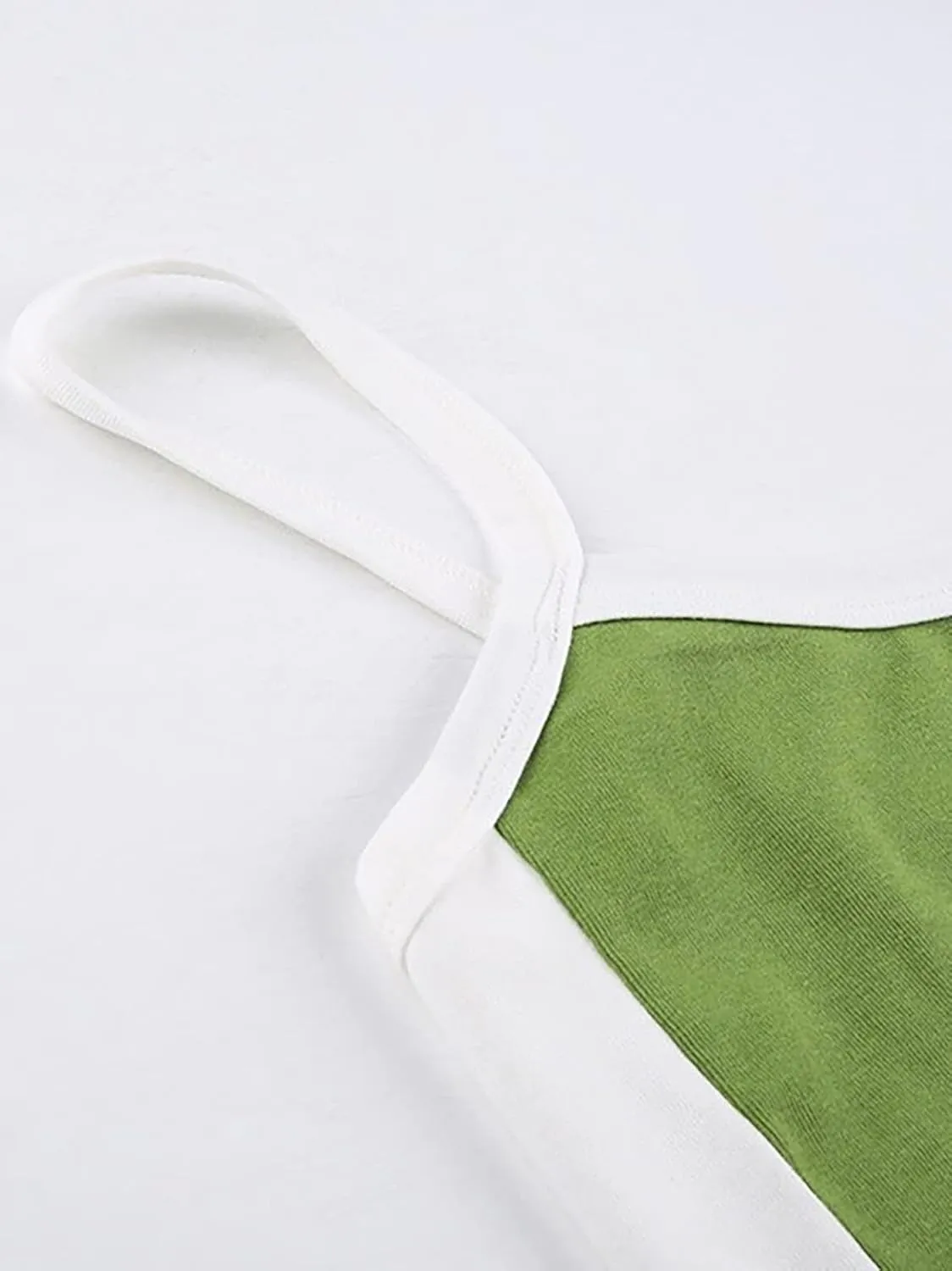 LQI Tank Tops for Women Contrast Trim Cami Tops Y2K Crop Tops Sexy Strap Summer Tops