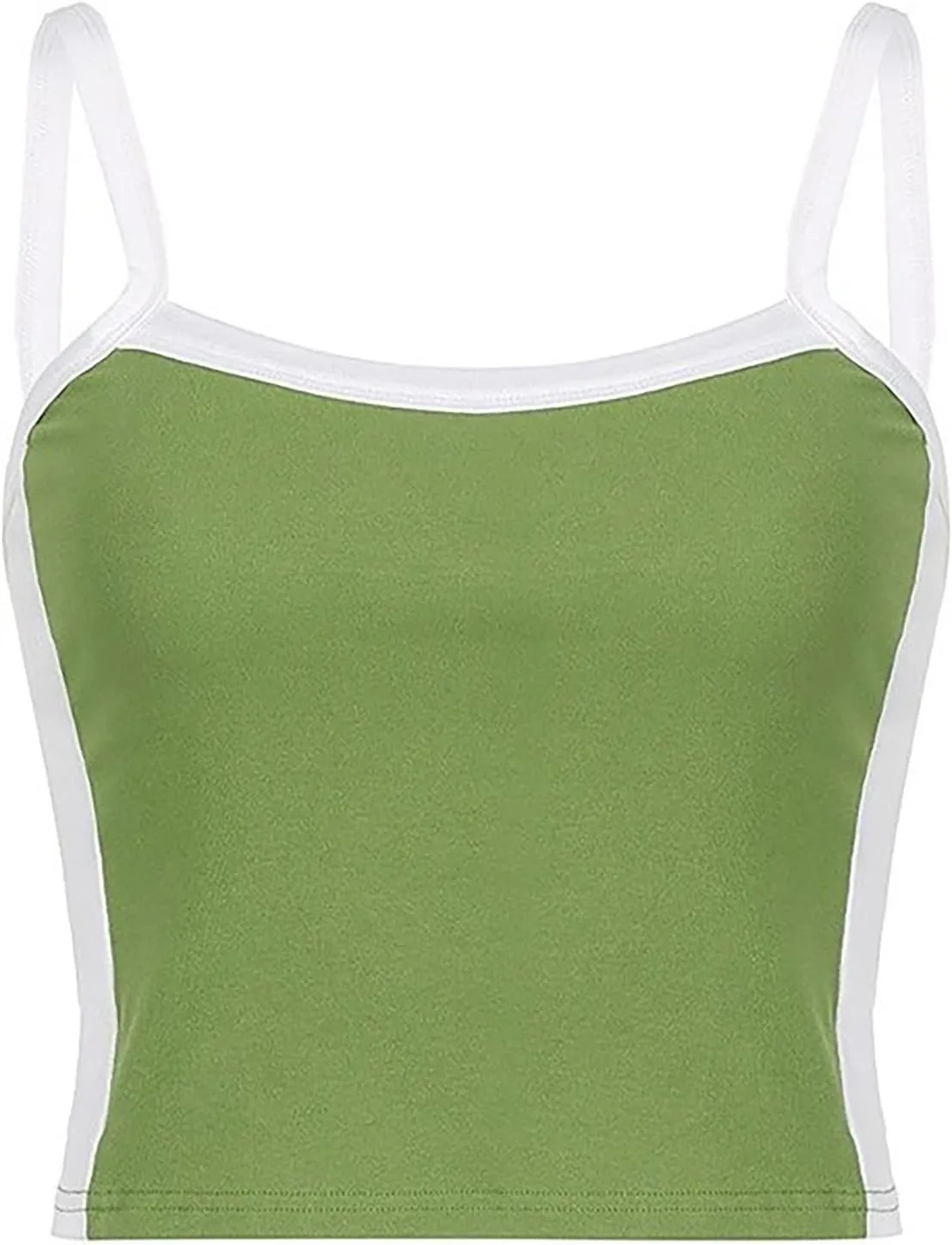 LQI Tank Tops for Women Contrast Trim Cami Tops Y2K Crop Tops Sexy Strap Summer Tops