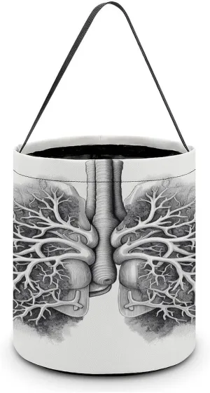 Lungs Vector Image Halloween Tote Candy Bag Candy Basket Candy Bucket Gift Bag for Halloween Party