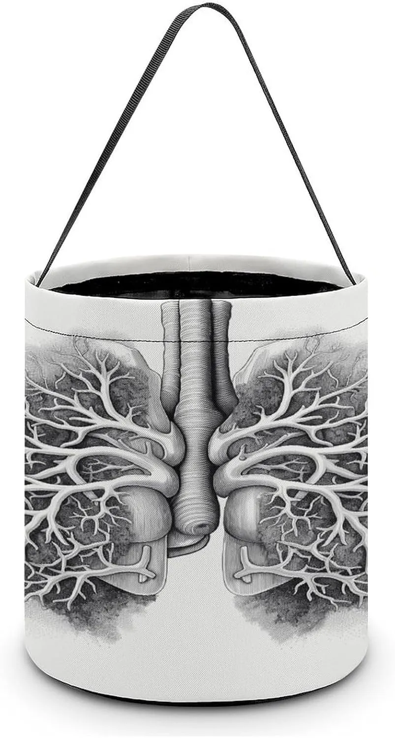 Lungs Vector Image Halloween Tote Candy Bag Candy Basket Candy Bucket Gift Bag for Halloween Party