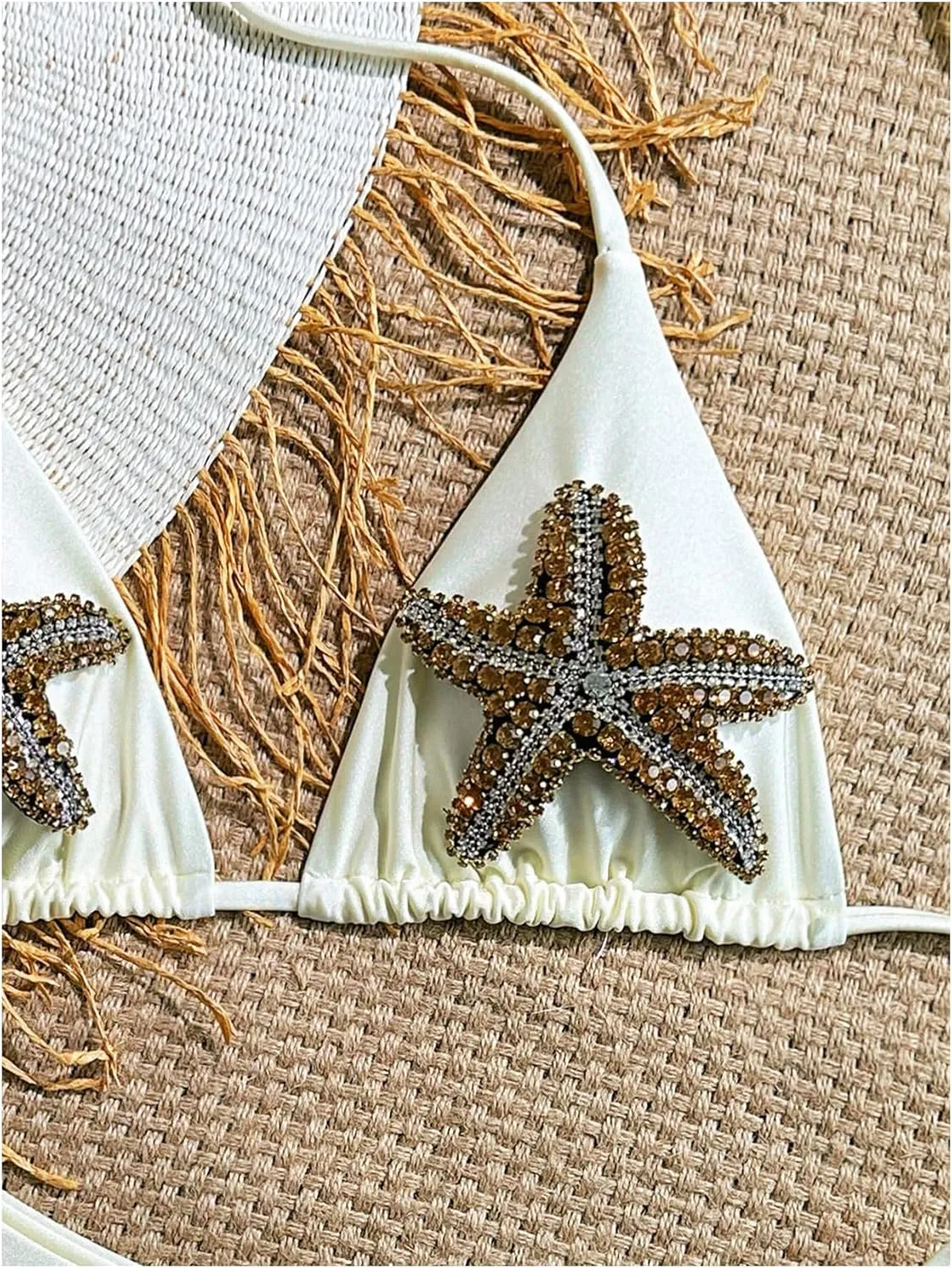 MakeMeChic Women's Halter Triangle Thong Bikini Sets High Cut Swimsuit Bathing Suit Swimwear