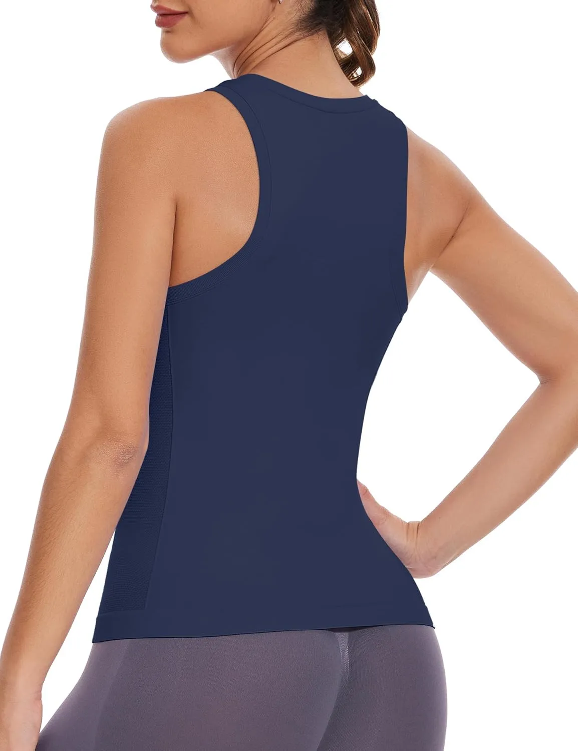 MathCat Workout Tank Tops for women Racerback Tank tops Seamless Gym Tops Sleeveless Athletic Yoga Running Shirts