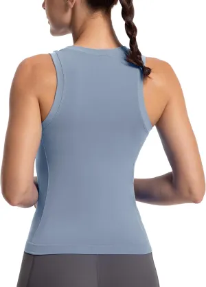 MathCat Workout Tank Tops for women Racerback Tank tops Seamless Gym Tops Sleeveless Athletic Yoga Running Shirts
