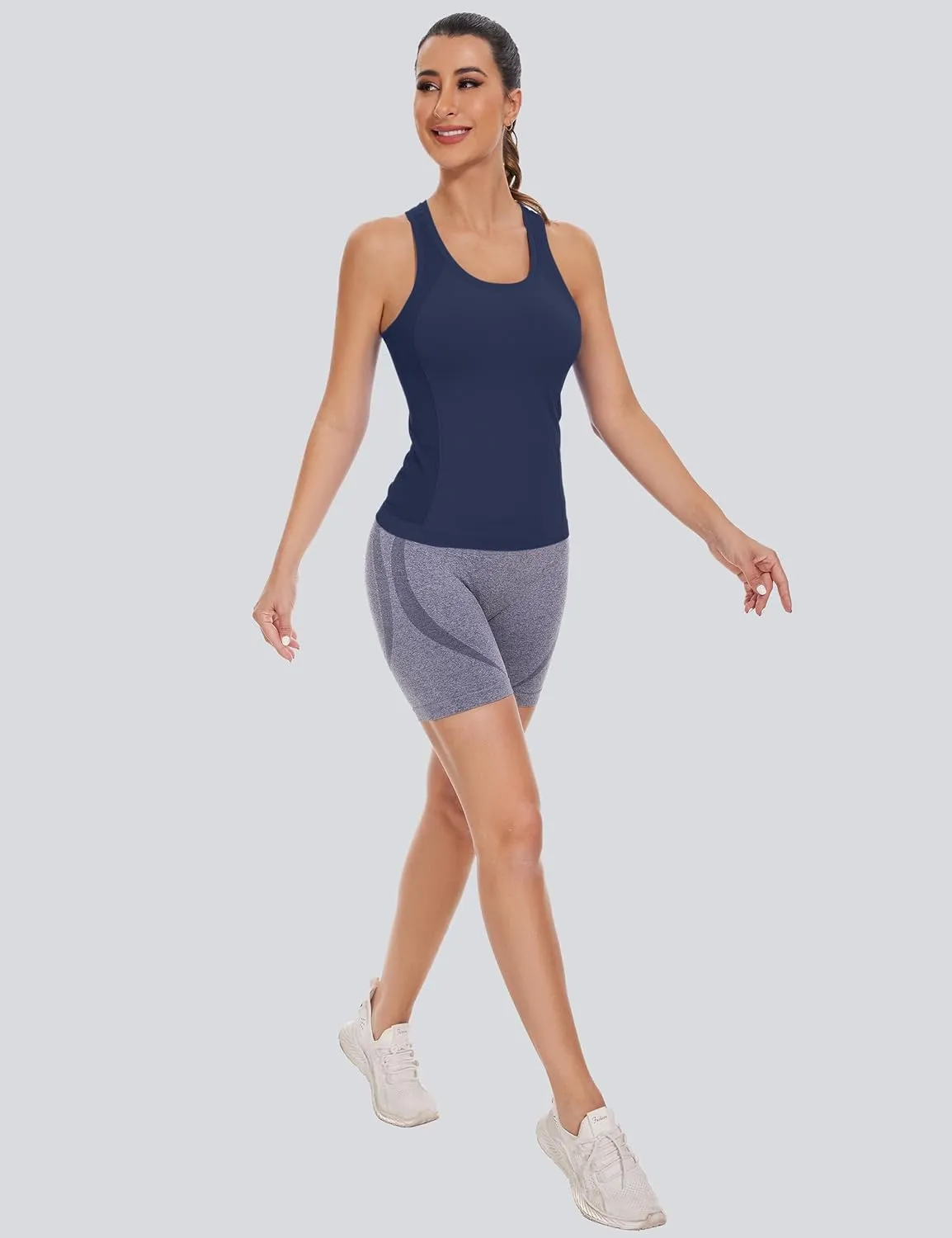 MathCat Workout Tank Tops for women Racerback Tank tops Seamless Gym Tops Sleeveless Athletic Yoga Running Shirts