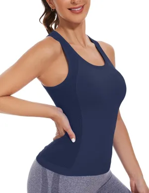 MathCat Workout Tank Tops for women Racerback Tank tops Seamless Gym Tops Sleeveless Athletic Yoga Running Shirts