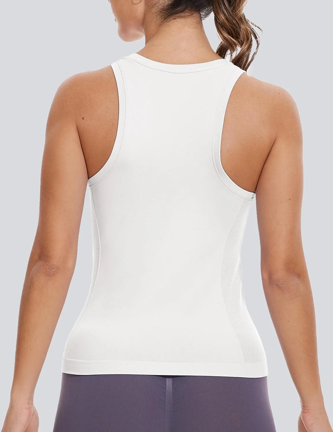 MathCat Workout Tank Tops for women Racerback Tank tops Seamless Gym Tops Sleeveless Athletic Yoga Running Shirts