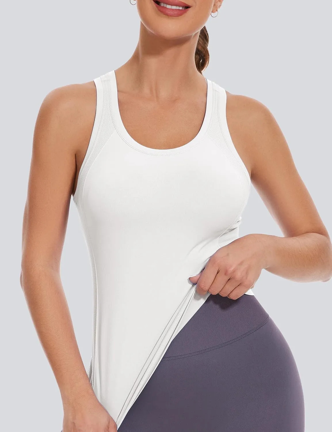 MathCat Workout Tank Tops for women Racerback Tank tops Seamless Gym Tops Sleeveless Athletic Yoga Running Shirts