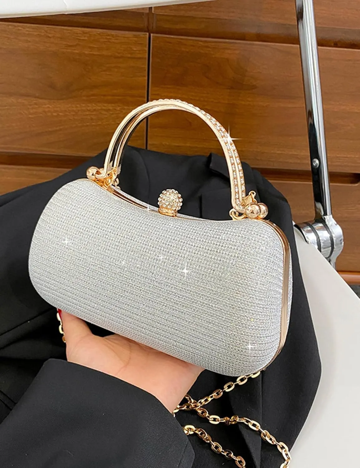meilun Women's Rhinestone Clutch Evening Bags Sparkly Glitter Party Clutches Wedding Purses Cocktail Prom Satchel Handbags