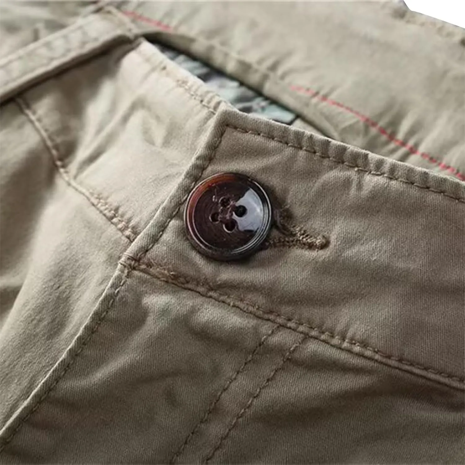 Men's Cargo Pants Slim Fit Work Pants with Zipper Pockets Elastic Waist for Outdoor Hiking Travel and Daily Wear