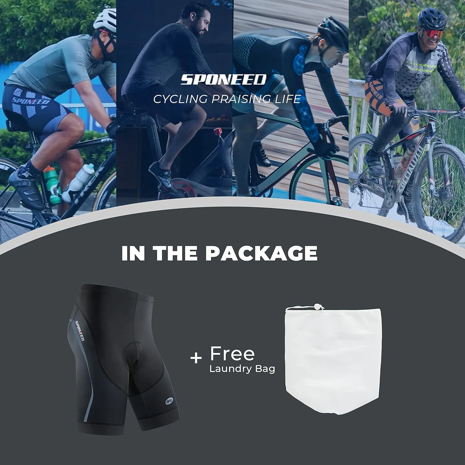 Men's Cycling Shorts Padded Biking Bottoms Team Bike Sportwear