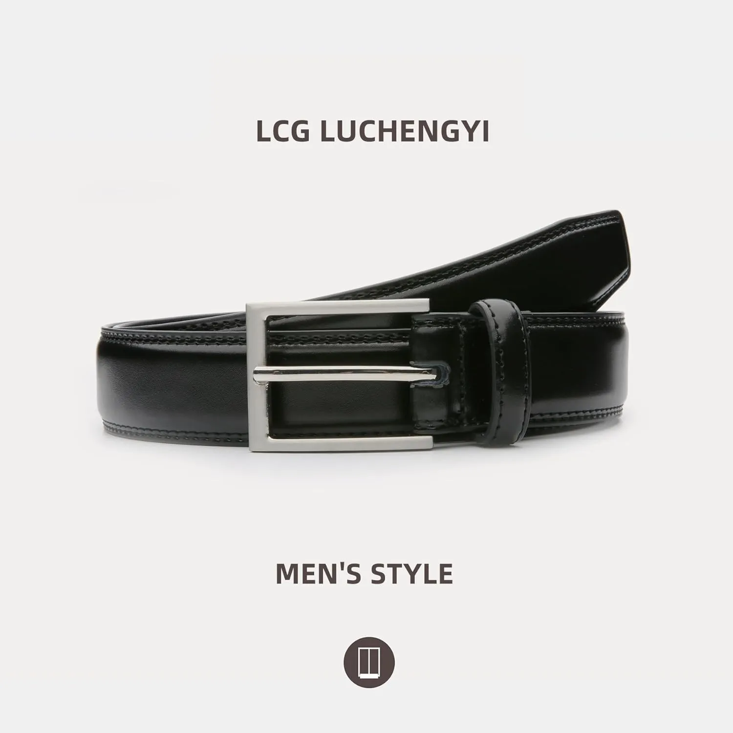 Mens Genuine Leather Dress Belt Classic Casual Belt with Single Prong Buckle for Jeans Pants Work and Business