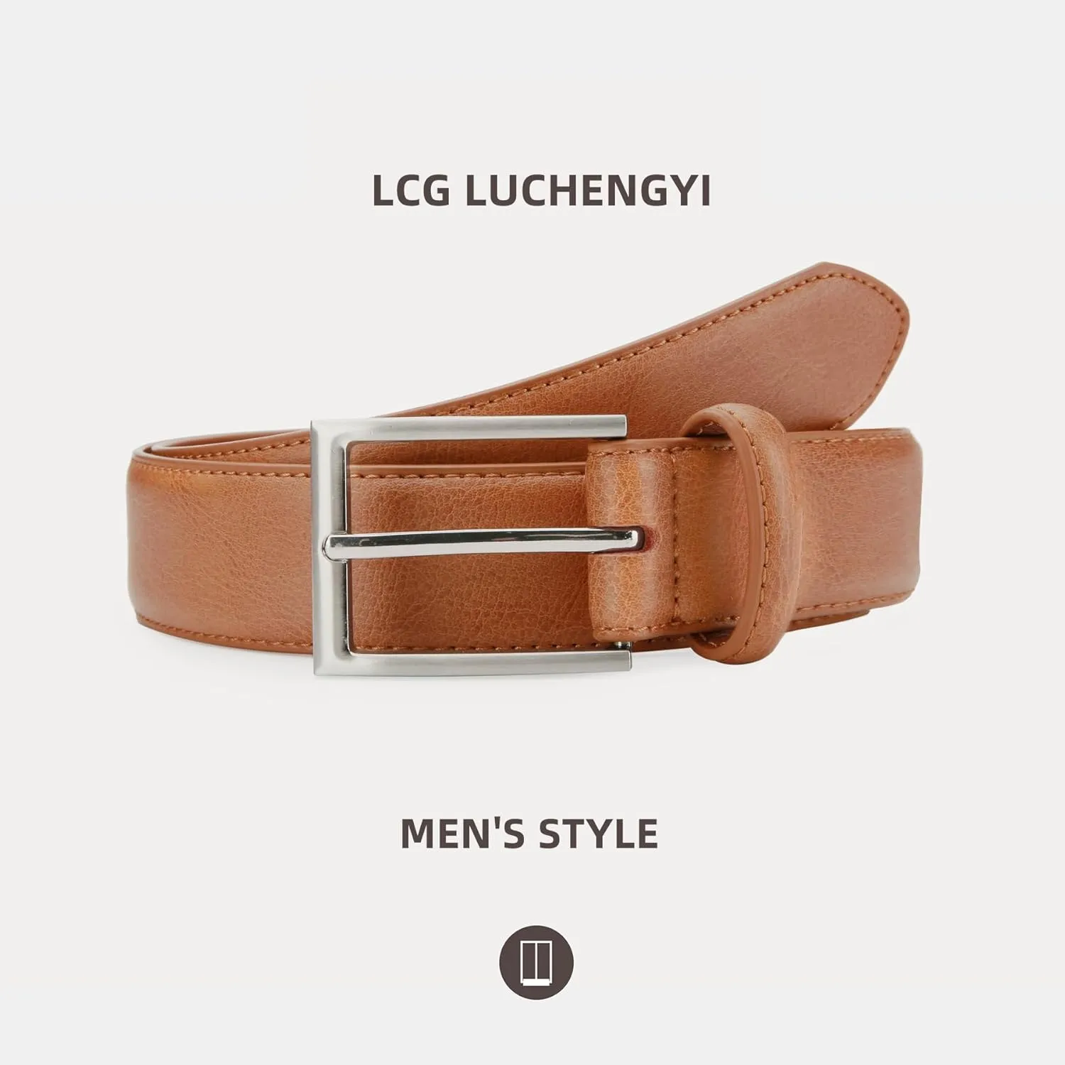 Mens Genuine Leather Dress Belt Classic Casual Belt with Single Prong Buckle for Jeans Pants Work and Business