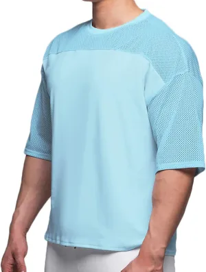 Mens Workout Shirts Short Sleeve Oversize Hipster Big Size Gym Shirts Basketball Hip-hop Mesh T-Shirts for Men T64