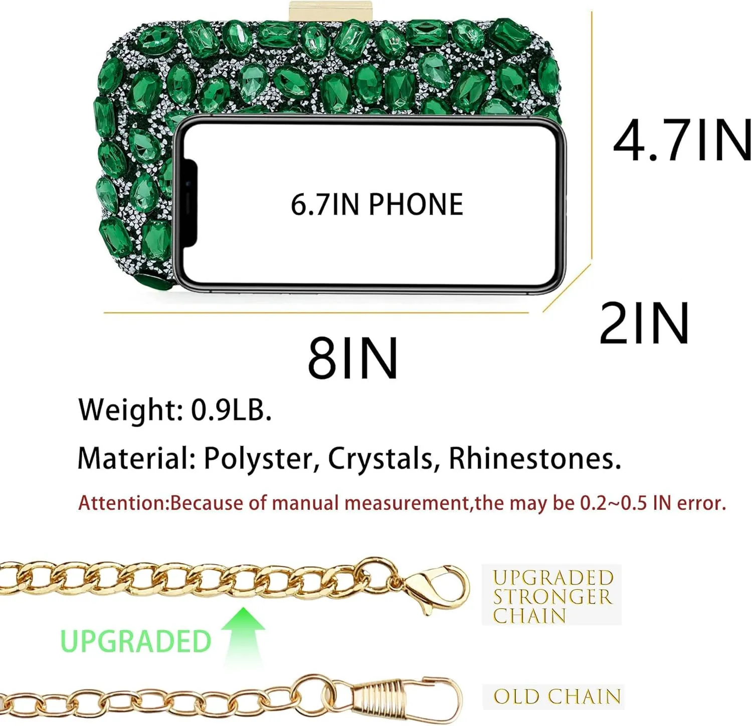 Milisente Clutch Purses For Women Crystal Clutches Evening Bags Gemstone Clutch Purse For Wedding Formal