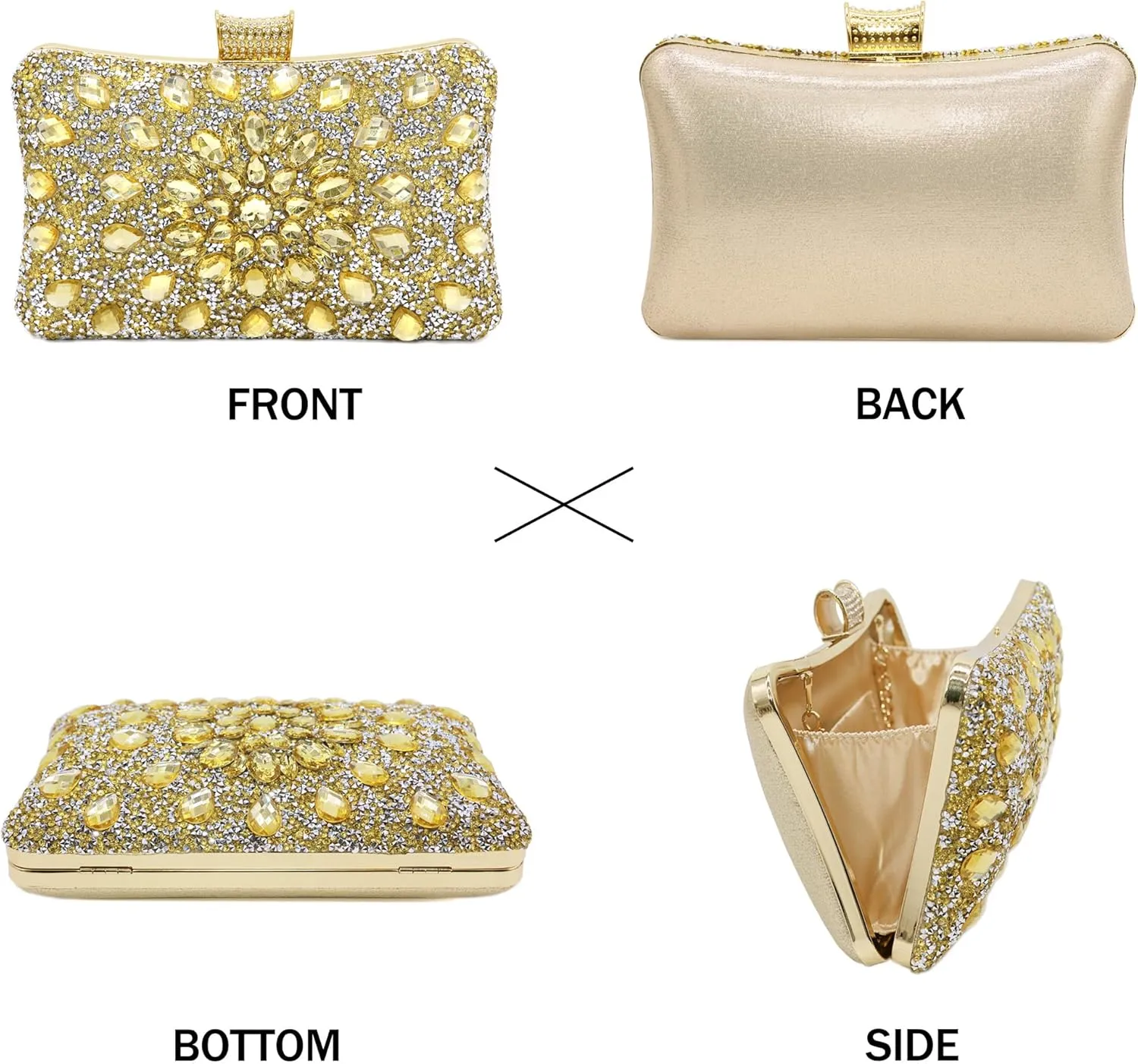 Milisente Clutch Purses For Women Crystal Clutches Evening Bags Gemstone Clutch Purse For Wedding Formal