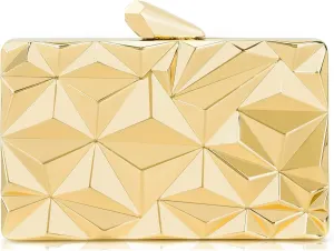Milisente Women's Clutch Purses Metallic Bridal Party Geometric Evening Clutches Bags Cocktail Formal Handbags