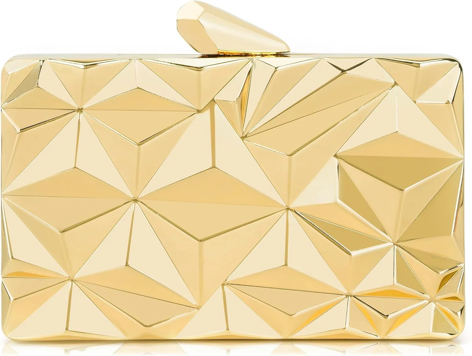 Milisente Women's Clutch Purses Metallic Bridal Party Geometric Evening Clutches Bags Cocktail Formal Handbags