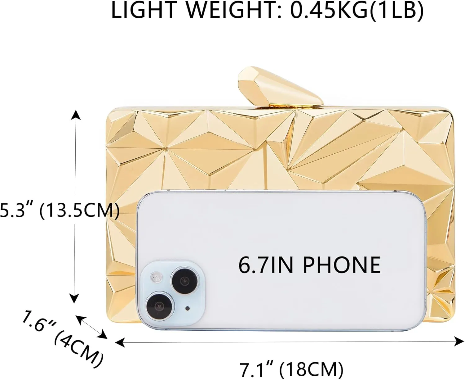 Milisente Women's Clutch Purses Metallic Bridal Party Geometric Evening Clutches Bags Cocktail Formal Handbags