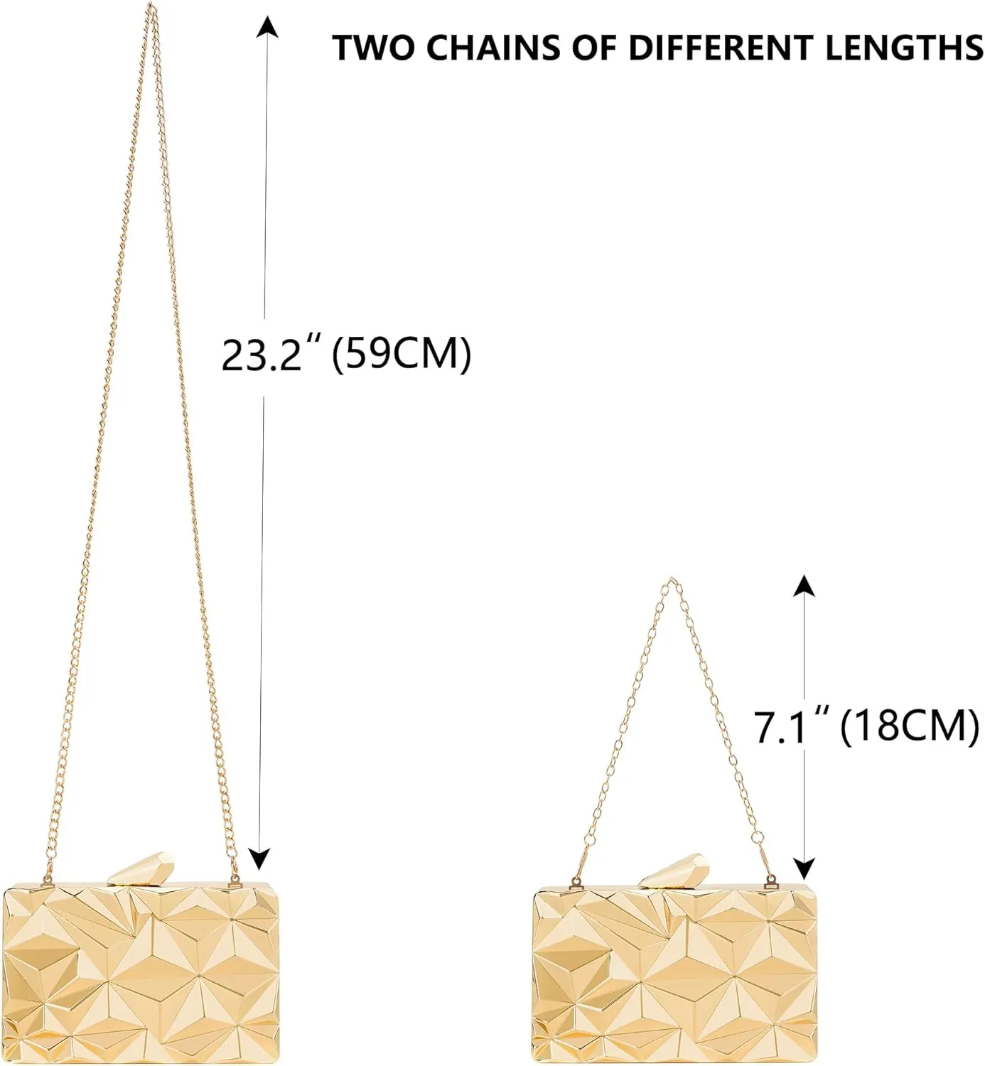Milisente Women's Clutch Purses Metallic Bridal Party Geometric Evening Clutches Bags Cocktail Formal Handbags