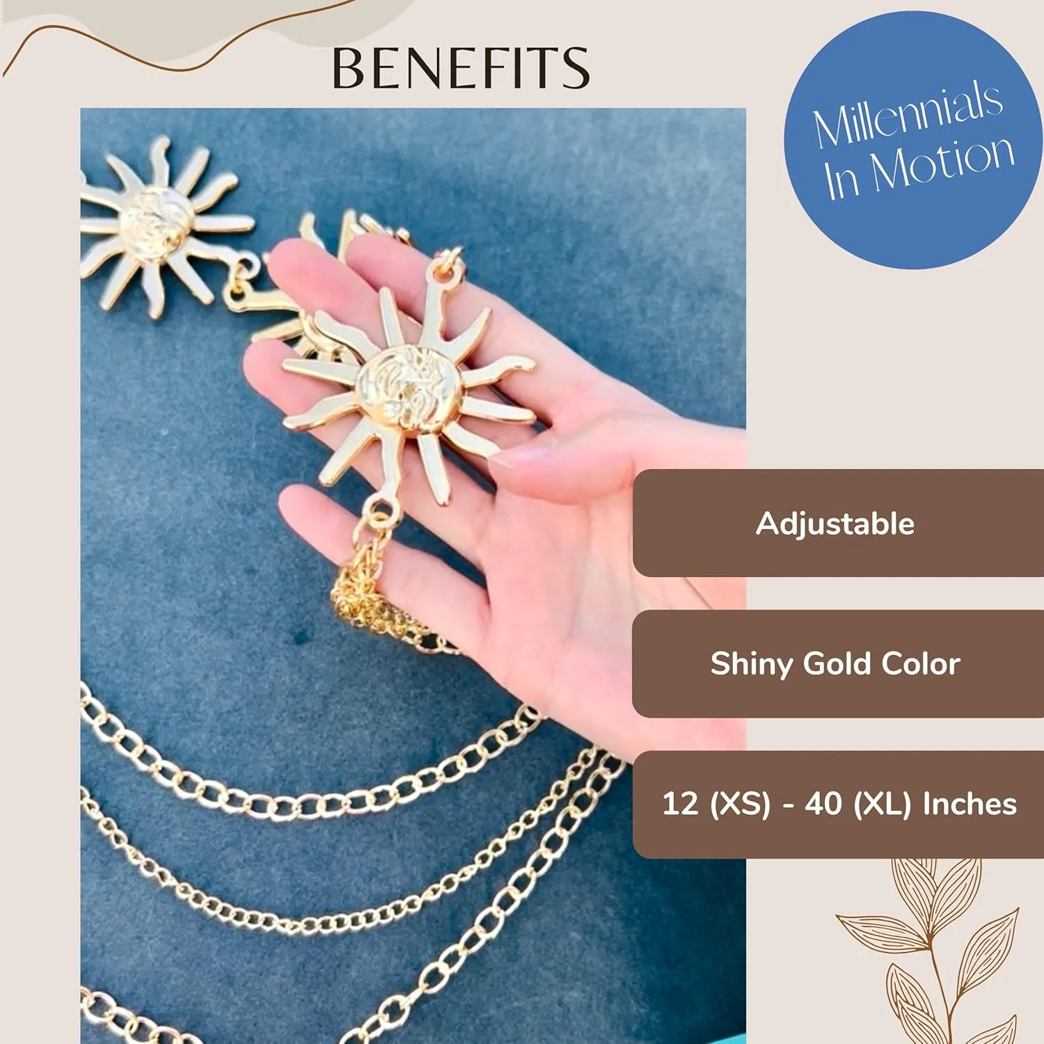 Millennials In Motion Designer Chain Waist Belt
