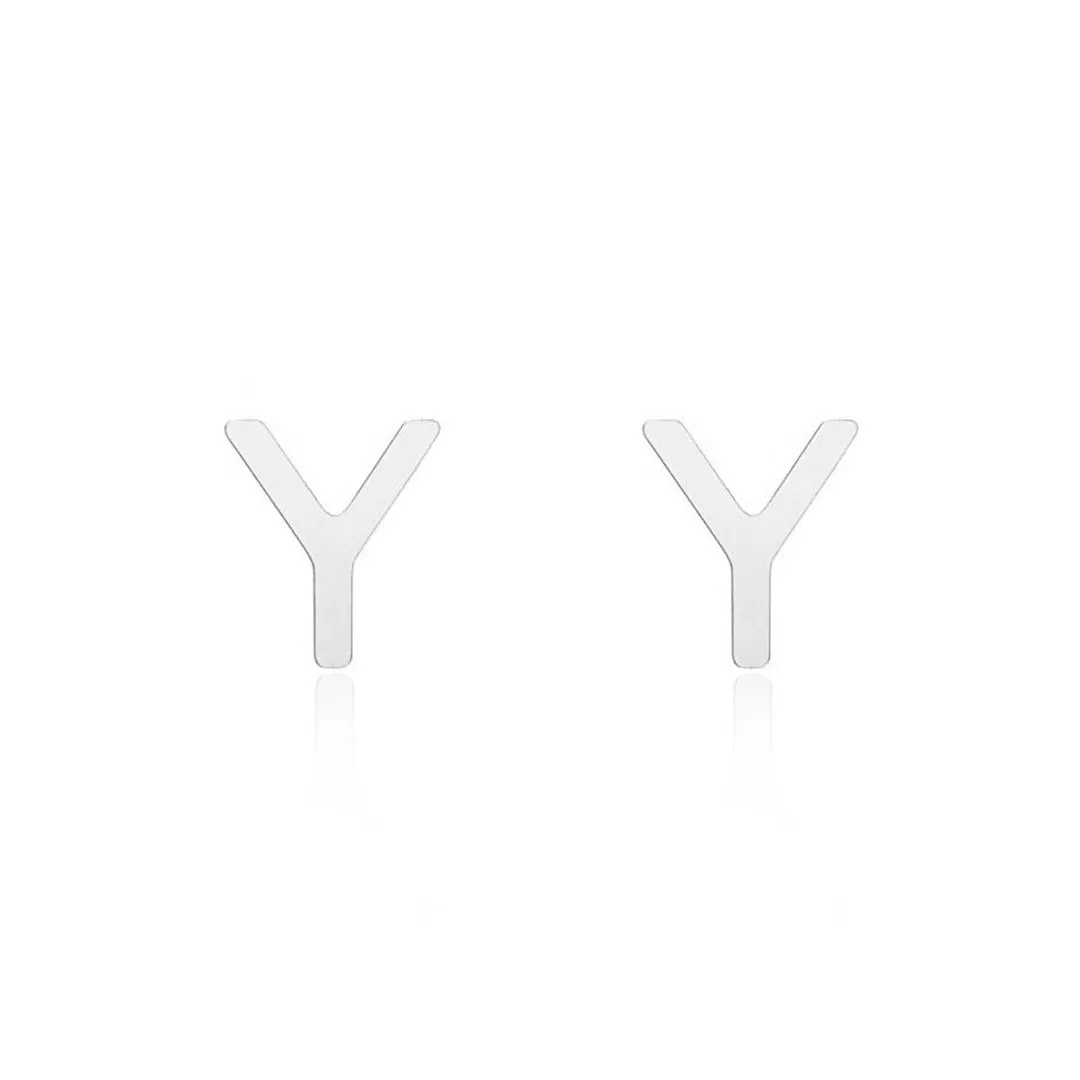 Mini Gold Initial Stud Earrings