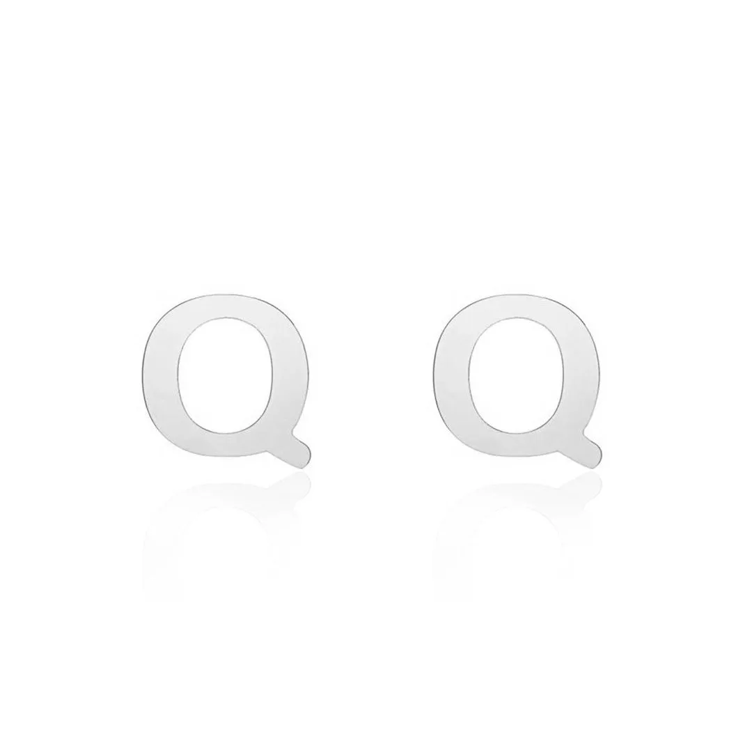 Mini Gold Initial Stud Earrings