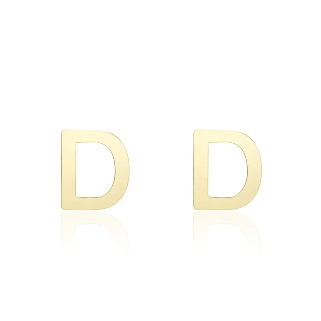 Mini Gold Initial Stud Earrings