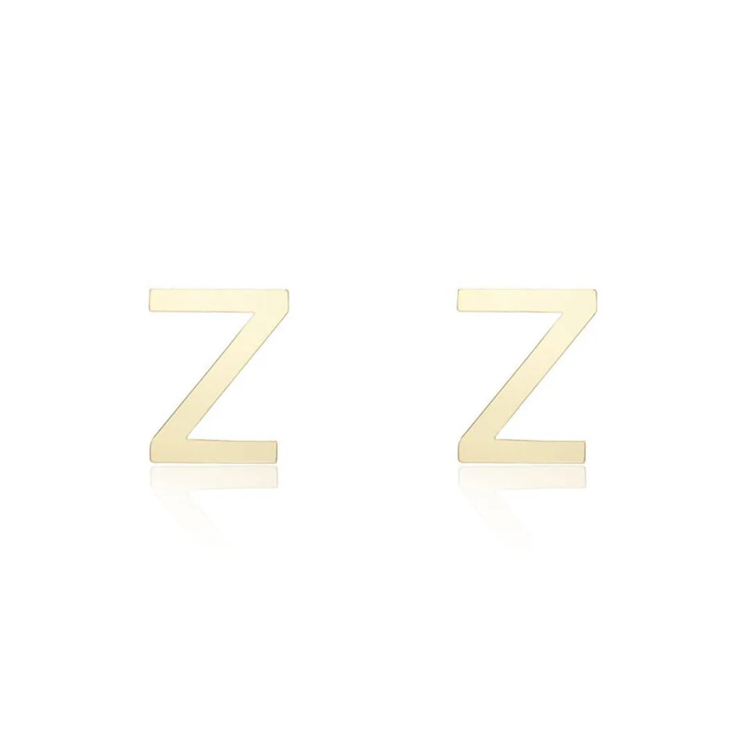 Mini Gold Initial Stud Earrings