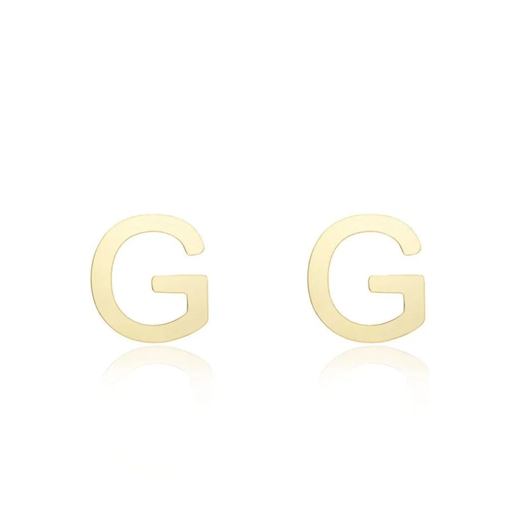 Mini Gold Initial Stud Earrings