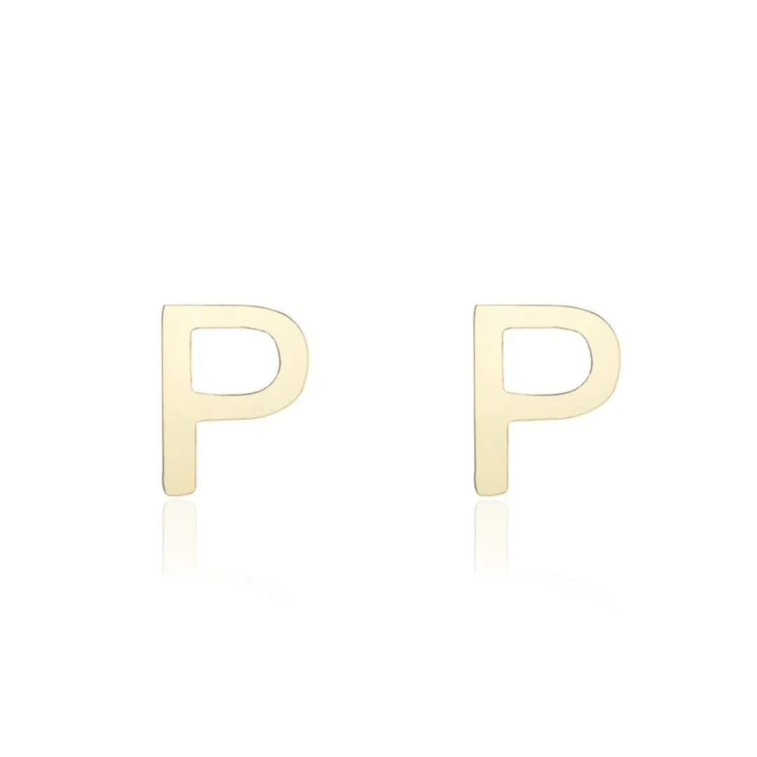 Mini Gold Initial Stud Earrings