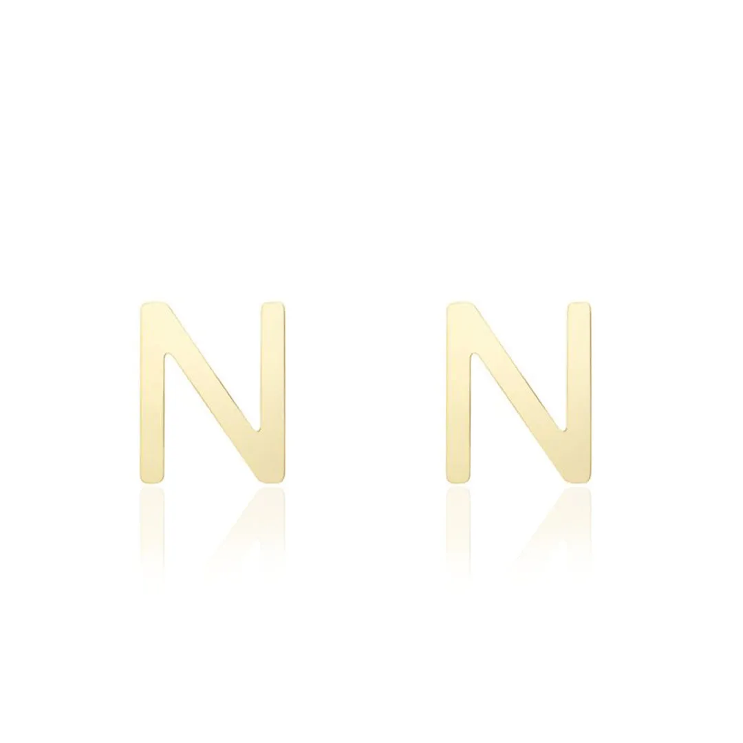 Mini Gold Initial Stud Earrings