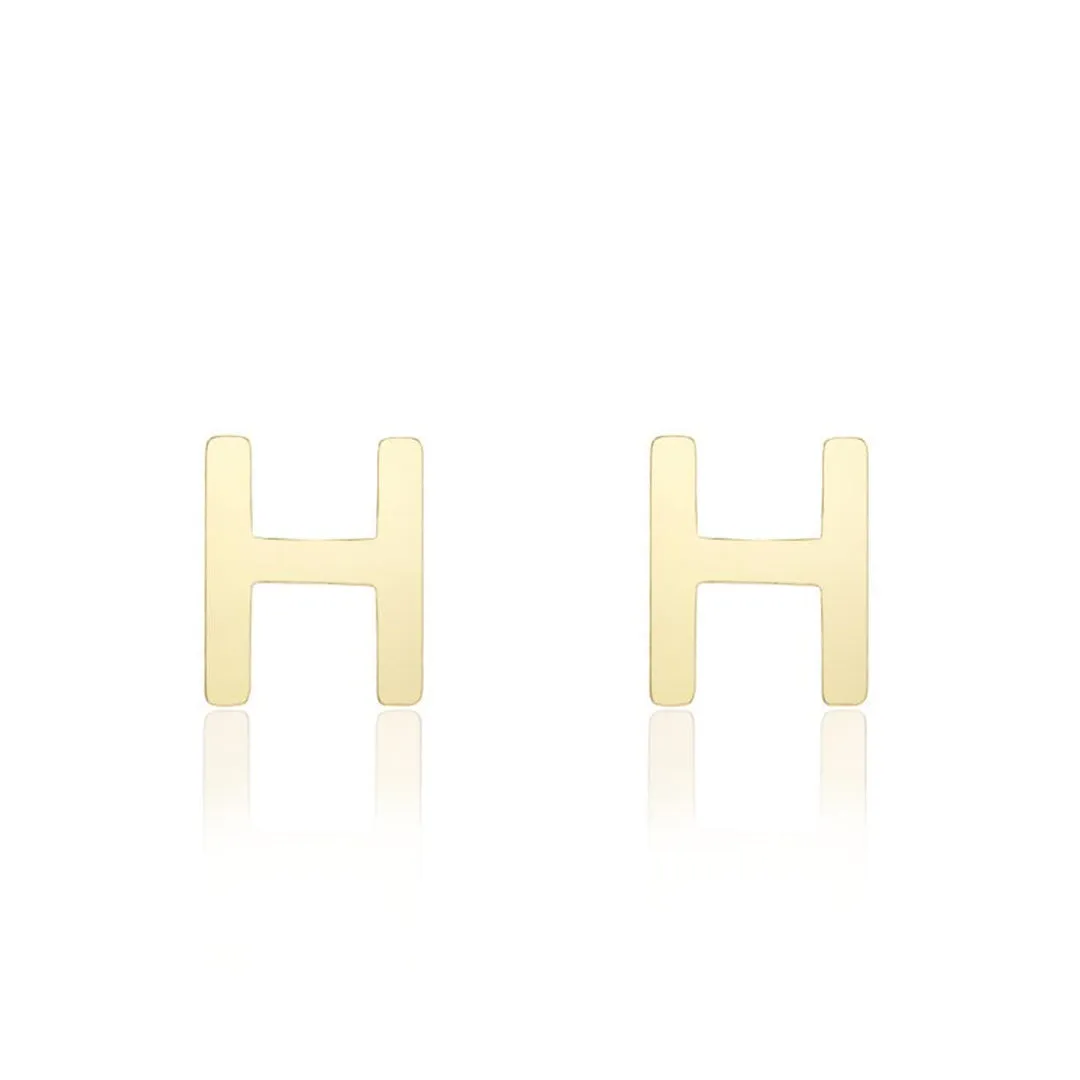 Mini Gold Initial Stud Earrings