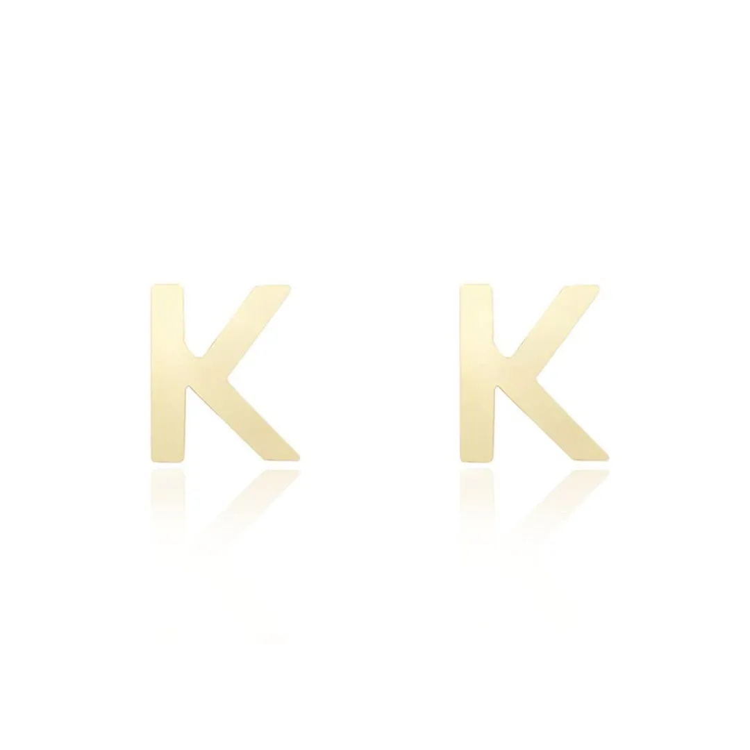Mini Gold Initial Stud Earrings