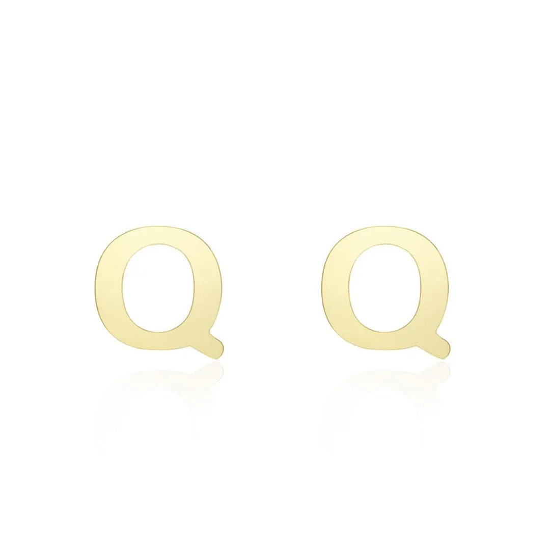Mini Gold Initial Stud Earrings