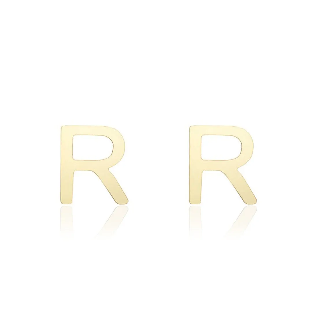 Mini Gold Initial Stud Earrings