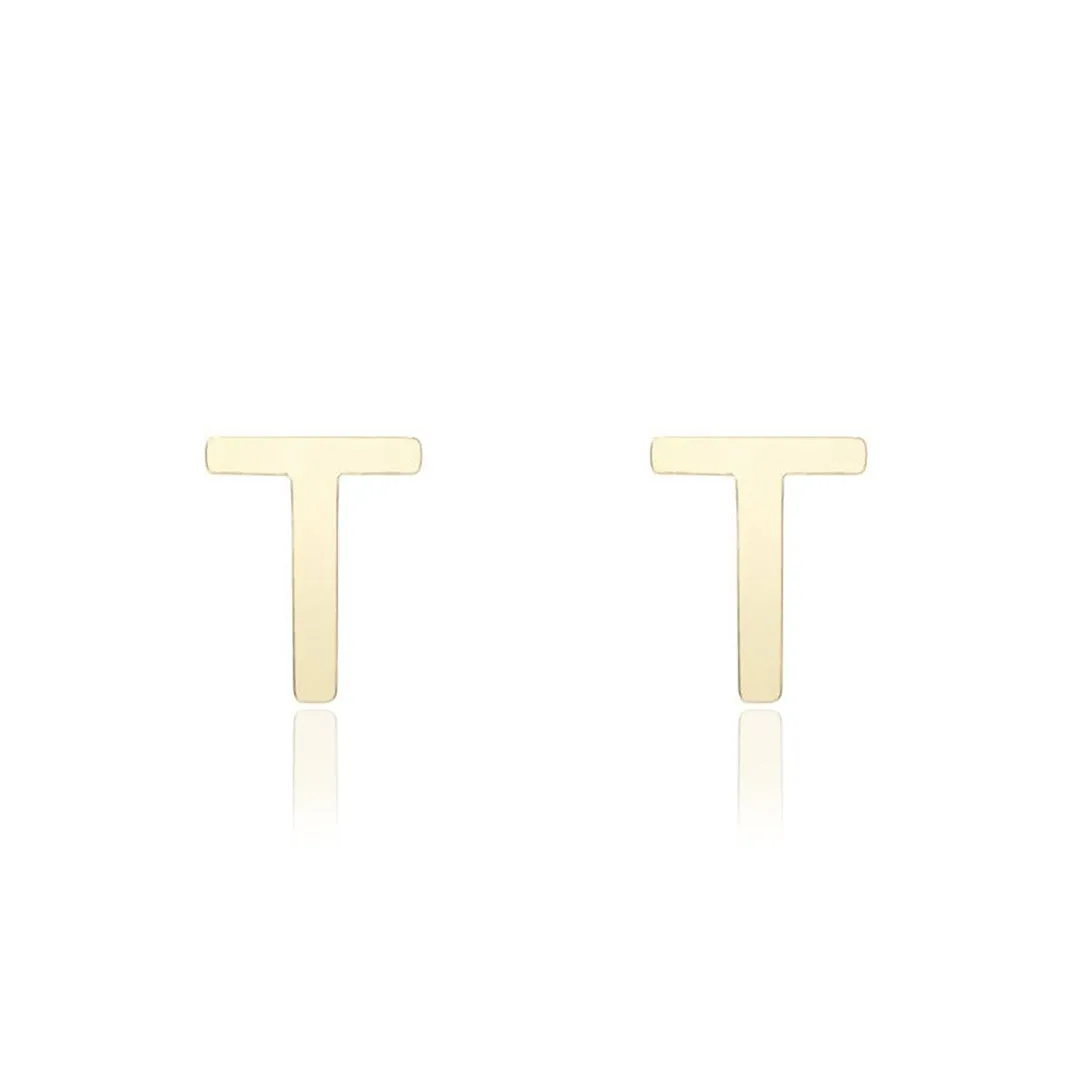 Mini Gold Initial Stud Earrings