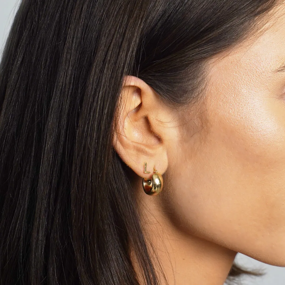 Mini Gold Initial Stud Earrings