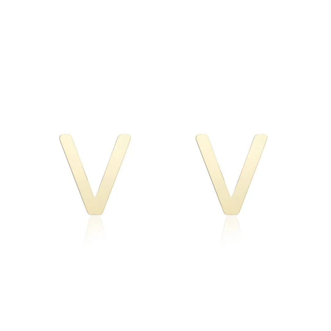 Mini Gold Initial Stud Earrings