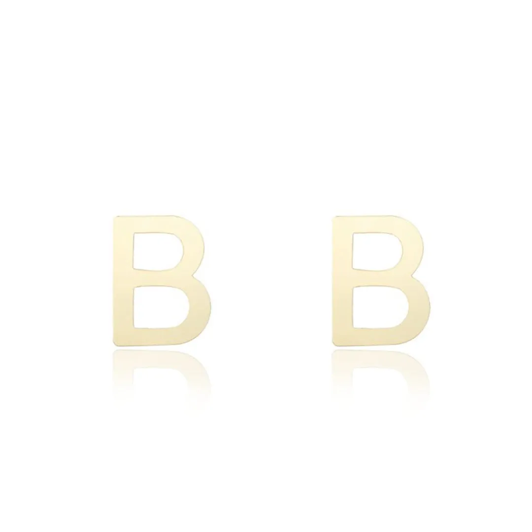 Mini Gold Initial Stud Earrings